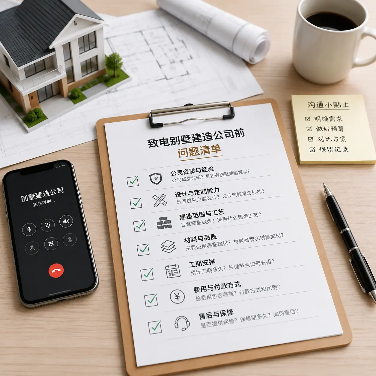 在德江拨打别墅建造公司电话前的准备工作